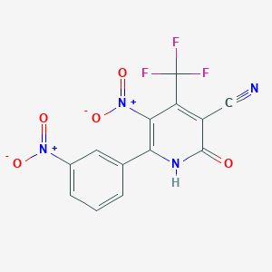 5-Nitro-6-(3-nitrophenyl)-2-oxo-4-(trifluoromethyl)-1,2-dihydropyridine-3-carbonitrile
