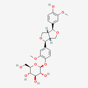 (2S,3R,4S,5S,6R)-2-(4-((1S,3aR,4S,6aR)-4-(4-Hydroxy-3-methoxyphenyl)tetrahydro-1H,3H-furo[3,4-c]furan-1-yl)-2-methoxyphenoxy)-6-(hydroxymethyl)tetrahydro-2H-pyran-3,4,5-triol