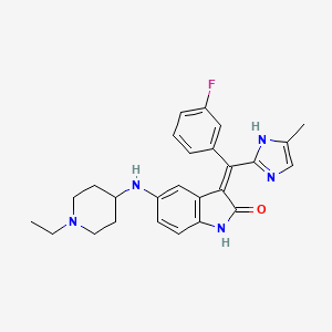 (Z)-5-((1-Ethylpiperidin-4-yl)amino)-3-((3-fluorophenyl)(5-methyl-1H-imidazol-2-yl)methylene)indolin-2-one