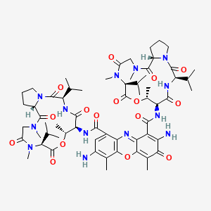 2,7-Diamino-N1,N9-bis((6S,9R,10S,13S,18aS)-6,13-diisopropyl-2,5,9-trimethyl-1,4,7,11,14-pentaoxohexadecahydro-1H-pyrrolo[2,1-i][1]oxa[4,7,10,13]tetraazacyclohexadecin-10-yl)-4,6-dimethyl-3-oxo-3H-phenoxazine-1,9-dicarboxamide
