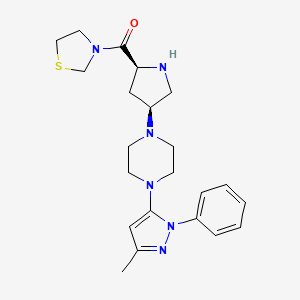 ((2S,4S)-4-(4-(3-Methyl-1-phenyl-1H-pyrazol-5-yl)piperazin-1-yl)pyrrolidin-2-yl)(thiazolidin-3-yl)methanone