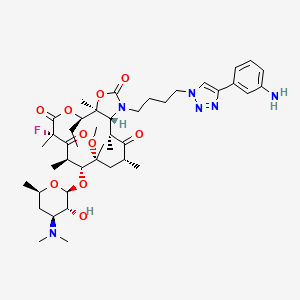 (3aS,4R,7S,9R,10R,11R,13R,15R,15aR)-1-(4-(4-(3-Aminophenyl)-1H-1,2,3-triazol-1-yl)butyl)-10-(((2S,3R,4S,6R)-4-(dimethylamino)-3-hydroxy-6-methyltetrahydro-2H-pyran-2-yl)oxy)-4-ethyl-7-fluoro-11-methoxy-3a,7,9,11,13,15-hexamethyloctahydro-1H-[1]oxacyclotet