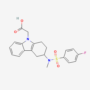 2-(3-((4-Fluoro-N-methylphenyl)sulfonamido)-1,2,3,4-tetrahydro-9H-carbazol-9-yl)acetic Acid