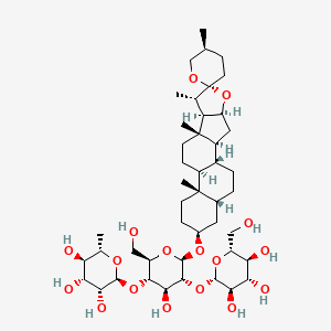 (2S,3R,4R,5R,6S)-2-(((2R,3S,4S,5R,6R)-4-Hydroxy-2-(hydroxymethyl)-6-(((2aR,4S,5'S,6aS,6bS,8aS,8bR,9S,10R,11aS,12aS,12bR)-5',6a,8a,9-tetramethyldocosahydrospiro[naphtho[2',1':4,5]indeno[2,1-b]furan-10,2'-pyran]-4-yl)oxy)-5-(((2S,3R,4S,5S,6R)-3,4,5-trihydro