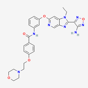 N-(3-((2-(4-Amino-1,2,5-oxadiazol-3-yl)-1-ethyl-1H-imidazo[4,5-c]pyridin-6-yl)oxy)phenyl)-4-(2-morpholinoethoxy)benzamide