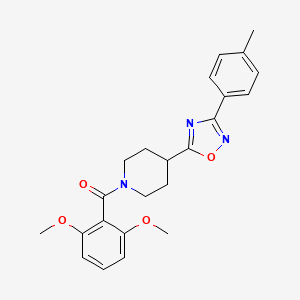 (2,6-Dimethoxyphenyl)(4-(3-(p-tolyl)-1,2,4-oxadiazol-5-yl)piperidin-1-yl)methanone