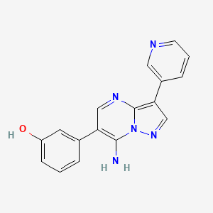 3-(7-Amino-3-(pyridin-3-yl)pyrazolo[1,5-a]pyrimidin-6-yl)phenol