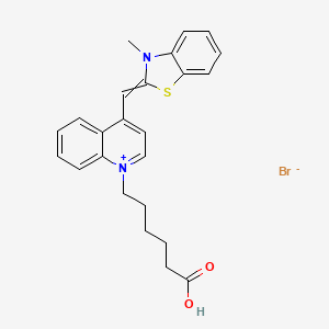 1-(5-Carboxypentyl)-4-((3-methylbenzo[d]thiazol-2(3H)-ylidene)methyl)quinolin-1-ium bromide