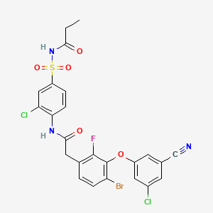 N-((4-(2-(4-Bromo-3-(3-chloro-5-cyanophenoxy)-2-fluorophenyl)acetamido)-3-chlorophenyl)sulfonyl)propionamide