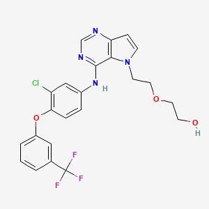 2-(2-(4-((3-Chloro-4-(3-(trifluoromethyl)phenoxy)phenyl)amino)-5H-pyrrolo[3,2-d]pyrimidin-5-yl)ethoxy)ethan-1-ol