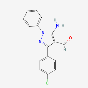 5-Amino-3-(4-chlorophenyl)-1-phenyl-1H-pyrazole-4-carbaldehyde