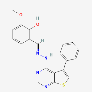 2-Methoxy-6-((2-(5-phenylthieno[2,3-d]pyrimidin-4-yl)hydrazineylidene)methyl)phenol