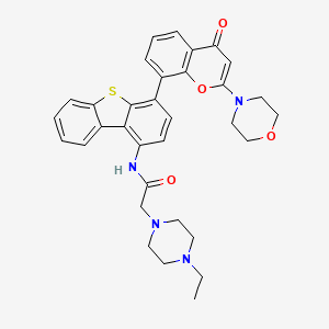 2-(4-Ethylpiperazin-1-yl)-N-(4-(2-morpholino-4-oxo-4H-chromen-8-yl)dibenzo[b,d]thiophen-1-yl)acetamide