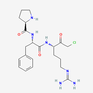 (R)-N-((S)-1-(((S)-1-Chloro-6-guanidino-2-oxohexan-3-yl)amino)-1-oxo-3-phenylpropan-2-yl)pyrrolidine-2-carboxamide