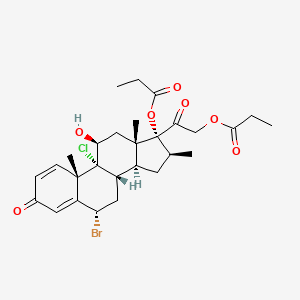 (6S,8S,9R,10S,11S,13S,14S,16S,17R)-6-Bromo-9-chloro-11-hydroxy-10,13,16-trimethyl-3-oxo-17-(2-(propionyloxy)acetyl)-6,7,8,9,10,11,12,13,14,15,16,17-dodecahydro-3H-cyclopenta[a]phenanthren-17-yl propionate (Beclometasone Dipropionate Impurity)