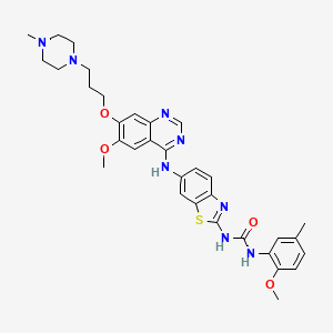 1-(2-Methoxy-5-methylphenyl)-3-(6-((6-methoxy-7-(3-(4-methylpiperazin-1-yl)propoxy)quinazolin-4-yl)amino)benzo[d]thiazol-2-yl)urea