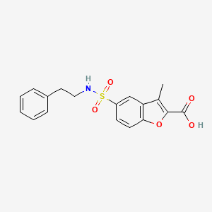 3-Methyl-5-(N-phenethylsulfamoyl)benzofuran-2-carboxylic Acid