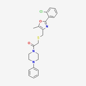2-(((2-(2-Chlorophenyl)-5-methyloxazol-4-yl)methyl)thio)-1-(4-phenylpiperazin-1-yl)ethan-1-one