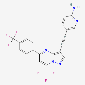 5-((7-(Trifluoromethyl)-5-(4-(trifluoromethyl)phenyl)pyrazolo[1,5-a]pyrimidin-3-yl)ethynyl)pyridin-2-amine