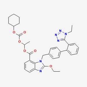 1-(((Cyclohexyloxy)carbonyl)oxy)ethyl 2-ethoxy-1-((2'-(1-ethyl-1H-tetrazol-5-yl)-[1,1'-biphenyl]-4-yl)methyl)-1H-benzo[d]imidazole-7-carboxylate