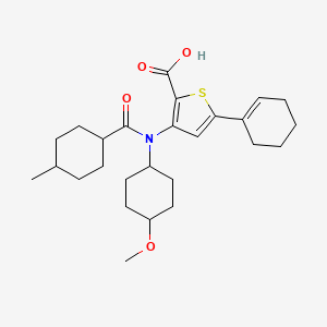 5-(Cyclohex-1-en-1-yl)-3-(trans-N-(trans-4-methoxycyclohexyl)-4-methylcyclohexane-1-carboxamido)thiophene-2-carboxylic Acid