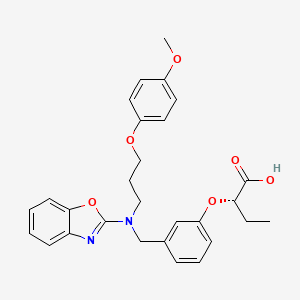 (S)-2-(3-((benzo[d]oxazol-2-yl(3-(4-methoxyphenoxy)propyl)amino)methyl)phenoxy)butanoic acid