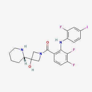 (S)-(3,4-Difluoro-2-((2-fluoro-4-iodophenyl)amino)phenyl)(3-hydroxy-3-(piperidin-2-yl)azetidin-1-yl)methanone