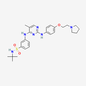 N-(tert-Butyl)-3-((5-methyl-2-((4-(2-(pyrrolidin-1-yl)ethoxy)phenyl)amino)pyrimidin-4-yl)amino)benzenesulfonamide