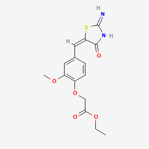 Ethyl 2-(4-((2-amino-4-oxothiazol-5(4H)-ylidene)methyl)-2-methoxyphenoxy)acetate
