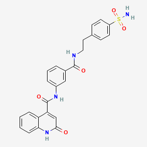 2-Oxo-N-(3-((4-sulfamoylphenethyl)carbamoyl)phenyl)-1,2-dihydroquinoline-4-carboxamide
