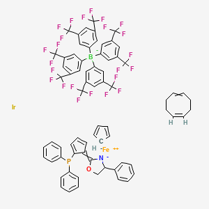 Iridium(1+)， [(1，2，5，6-η)-1，5-cyclooctadiene][(2R)-1-[(4S)-4，5-dihydro-4-phenyl-2-oxazolyl-κN3]-2-(diphenylphosphino-κP)ferrocene]-， tetrakis[3，5-bis(trifluoromethyl)phenyl]borate(1-) (1:1)