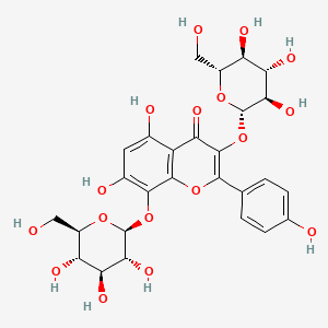 5,7-Dihydroxy-2-(4-hydroxyphenyl)-3,8-bis(((2S,3R,4S,5R,6R)-3,4,5-trihydroxy-6-(hydroxymethyl)tetrahydro-2H-pyran-2-yl)oxy)-4H-chromen-4-one